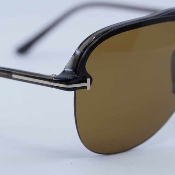 NEW TOM FORD TERRY 02 FT1004 51E MASTIC BROWN SUNGLASSES
